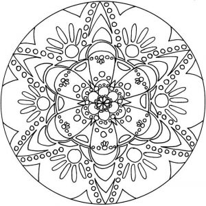 Mandala to color flowers vegetation to print 18